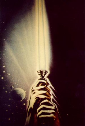 Lichtsäbel im Jedi-Gruss